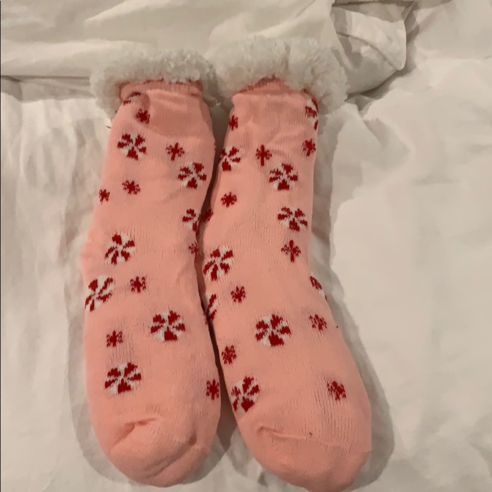 Fuzzy Christmas socks never worn